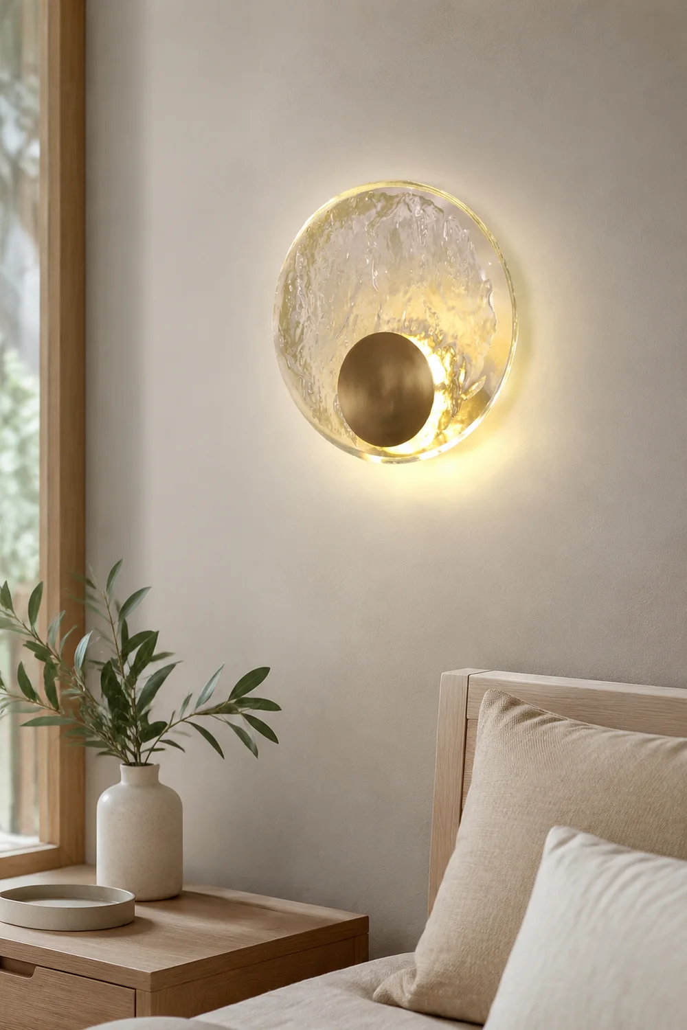 Kristy Art Deco Globe Crystal&Metal Bedroom Wall Lamp, Gold - Lumpaz