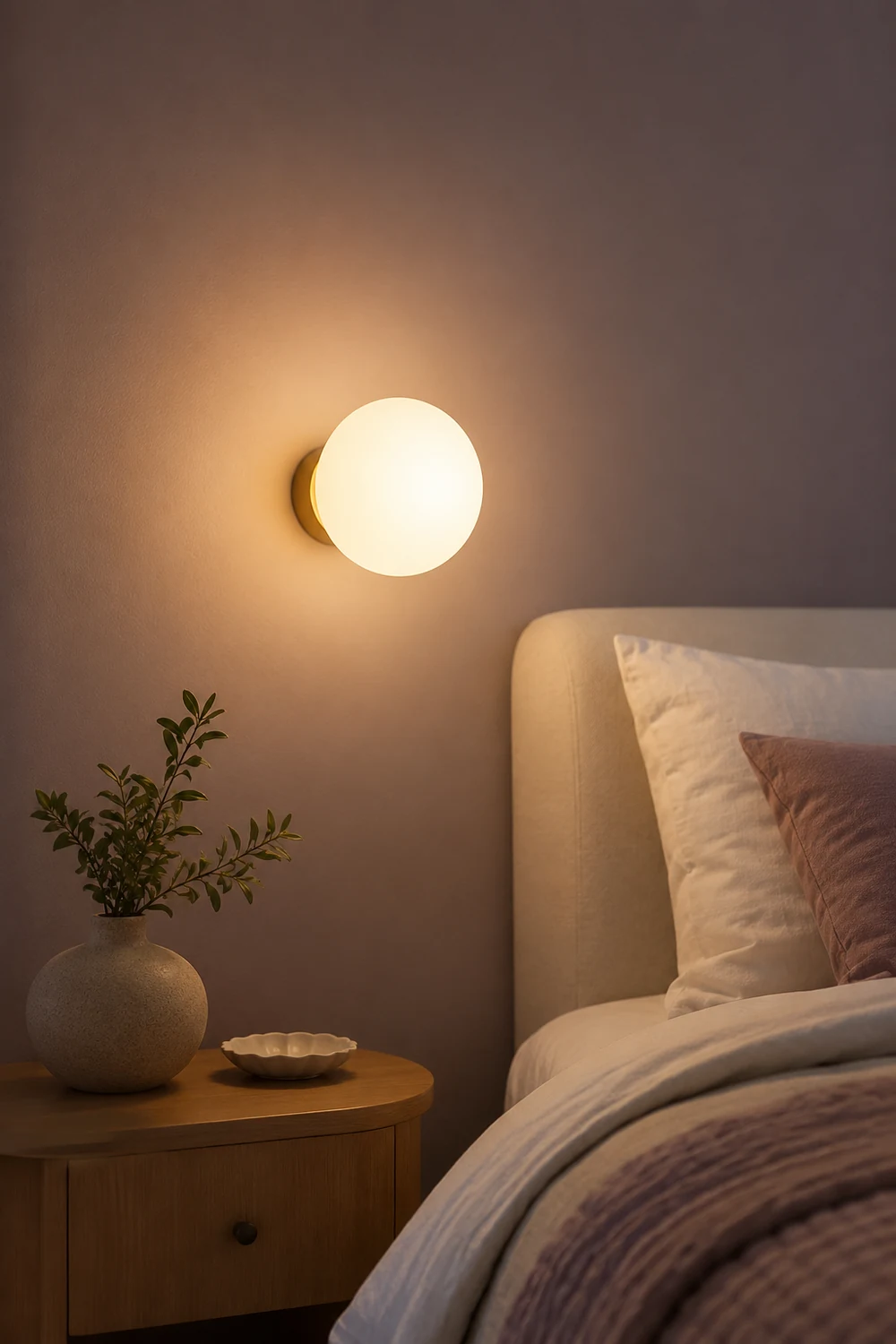 Valentina Modern Globe Shape Vanity Metal Glass LED Wall Lamp - Lumpaz