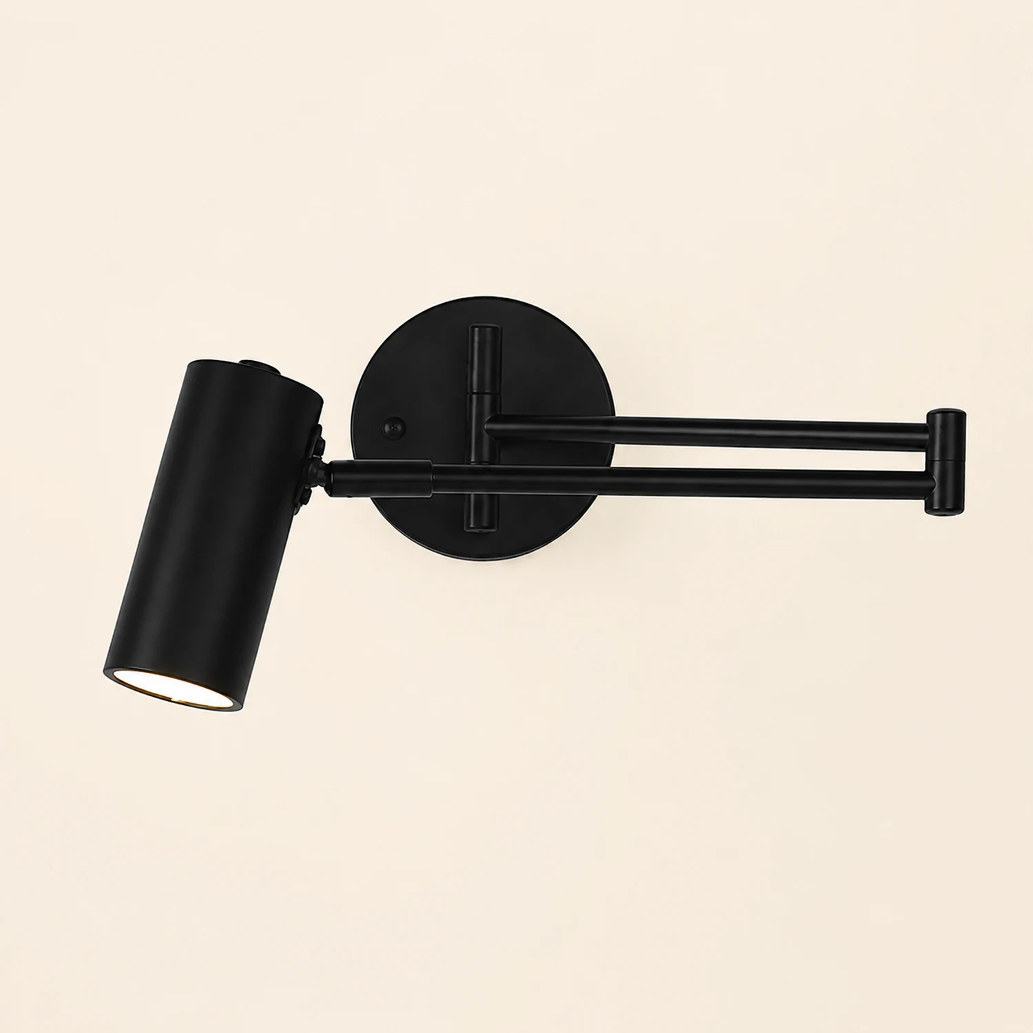 Brady Wall Lamp Cylindrical Adjustable Lamp Pole Metal Black, Living Room - Lumpaz