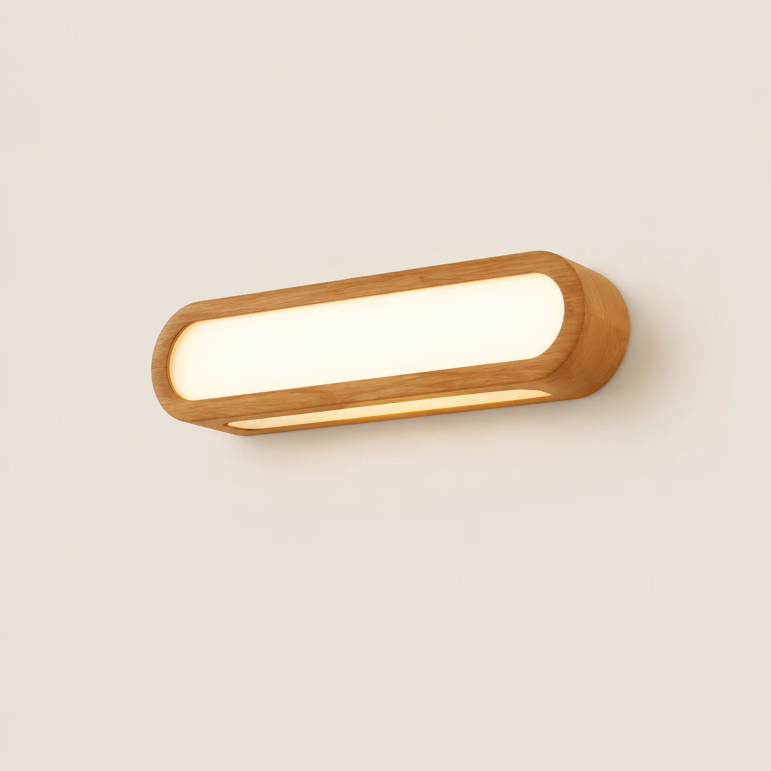 Ozawa Rectangular Wooden Energy Saving Oblong Wall Lamp - Lumpaz