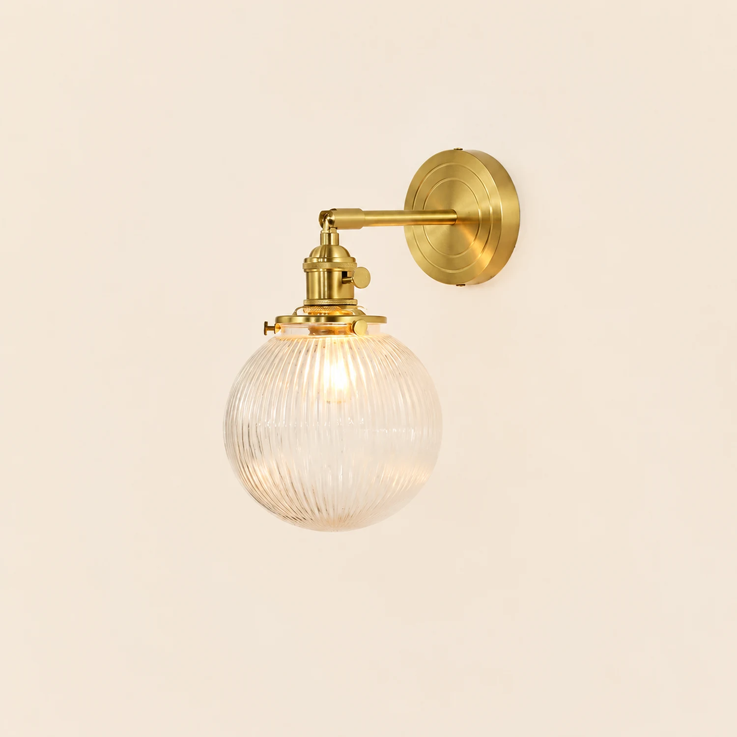 Hailie Luxury Globe/Flower Glass Vanity Wall Lamp, Gold, Bedroom - Lumpaz
