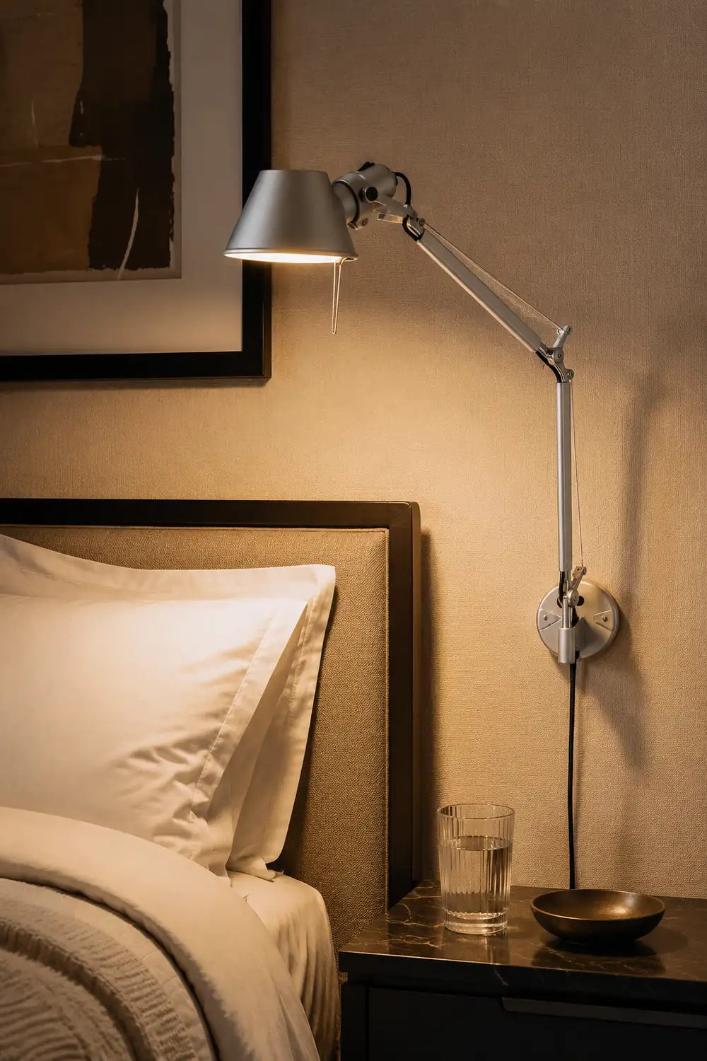 Brady Wall Lamp Dome Modern, Metal Adjustable, Silver, Living Room - Lumpaz