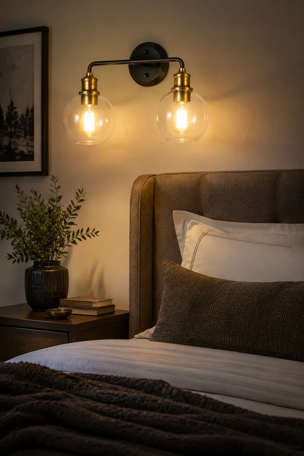 Alessio Minimalist Globe Metal/Glass Wall Lamp, 2/3 Light - Lumpaz