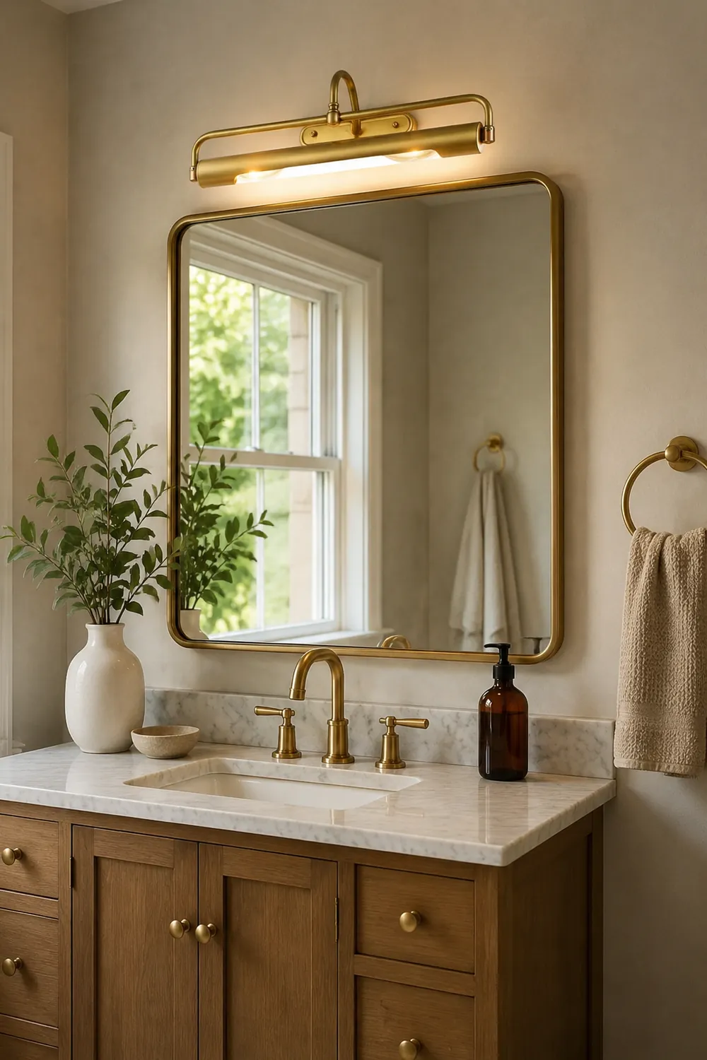 Eryn Vintage Brass Vanity Wall Lamp, Bathroom/Bedroom - Lumpaz