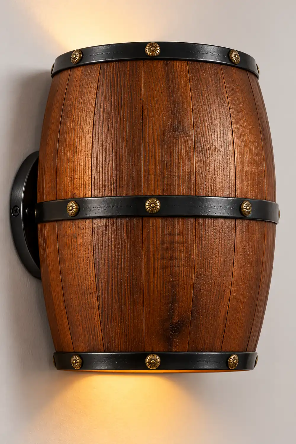 Alessio Wall Lamp Retro Creative Barrel Wooden, Dining Room - Lumpaz