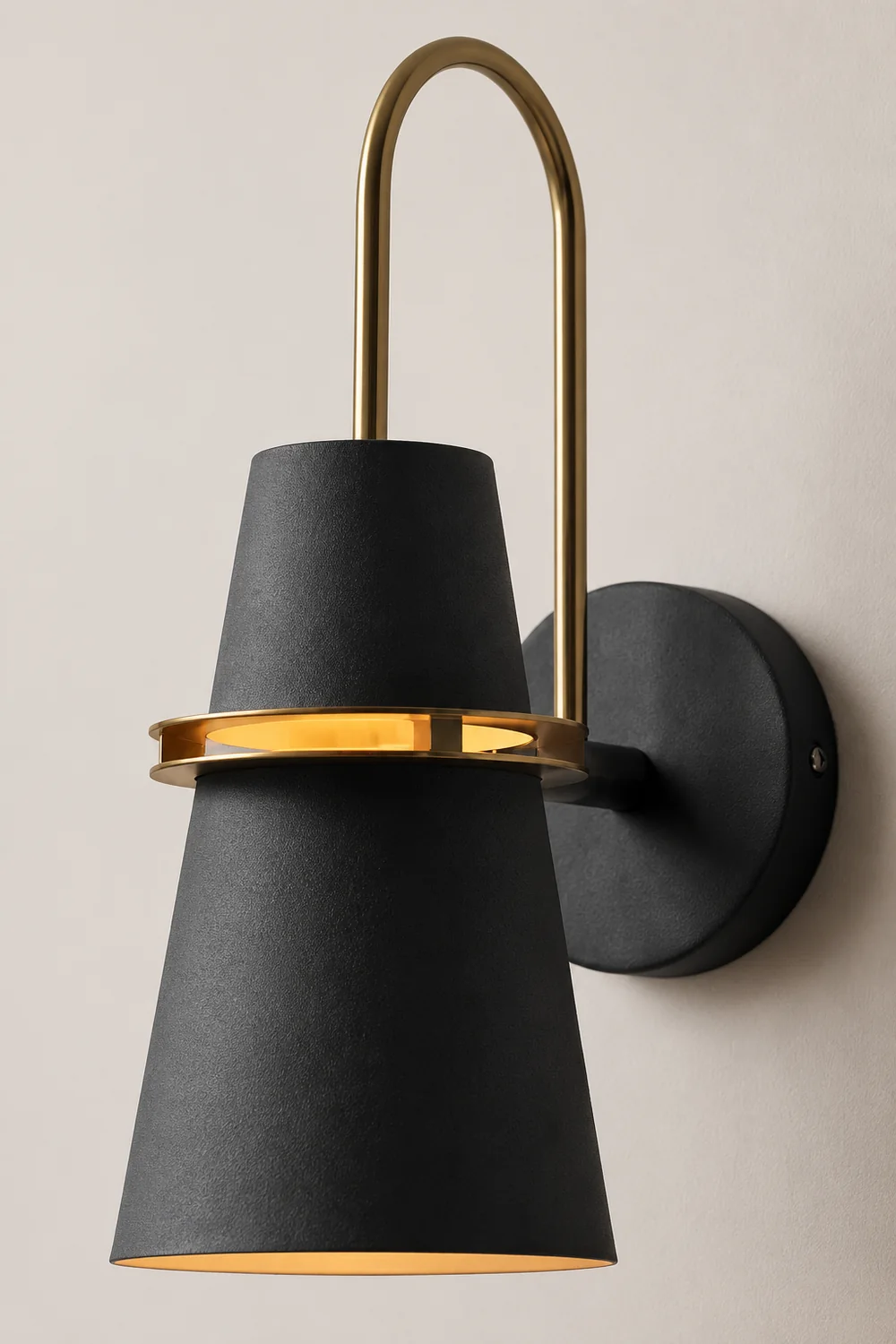 Morandi Modern Cone Metal Wall Lamp, Black/White/Blue - Lumpaz