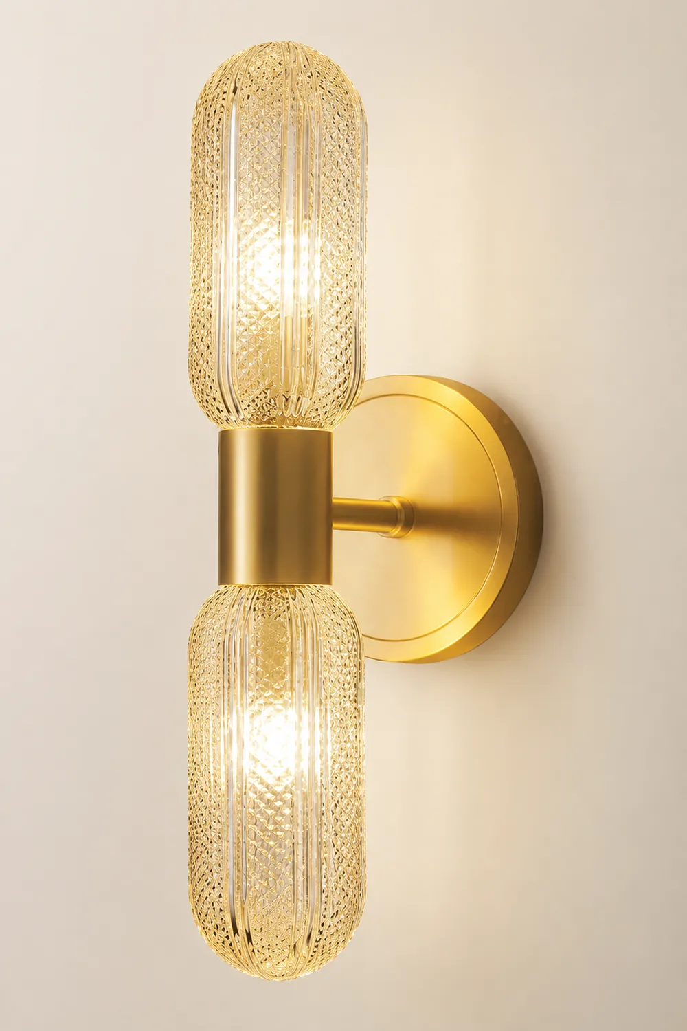 Hailie Luxury Globe Glass Vanity Wall Lamp, 2 Light, Bedroom - Lumpaz