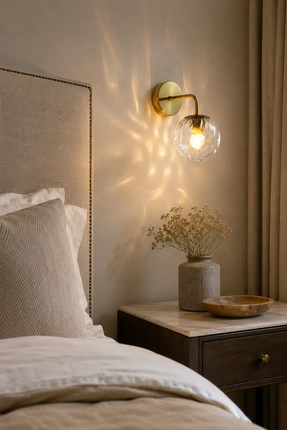 Valentina Vintage Clear Bubble Dresser Wall Lamp - Lumpaz