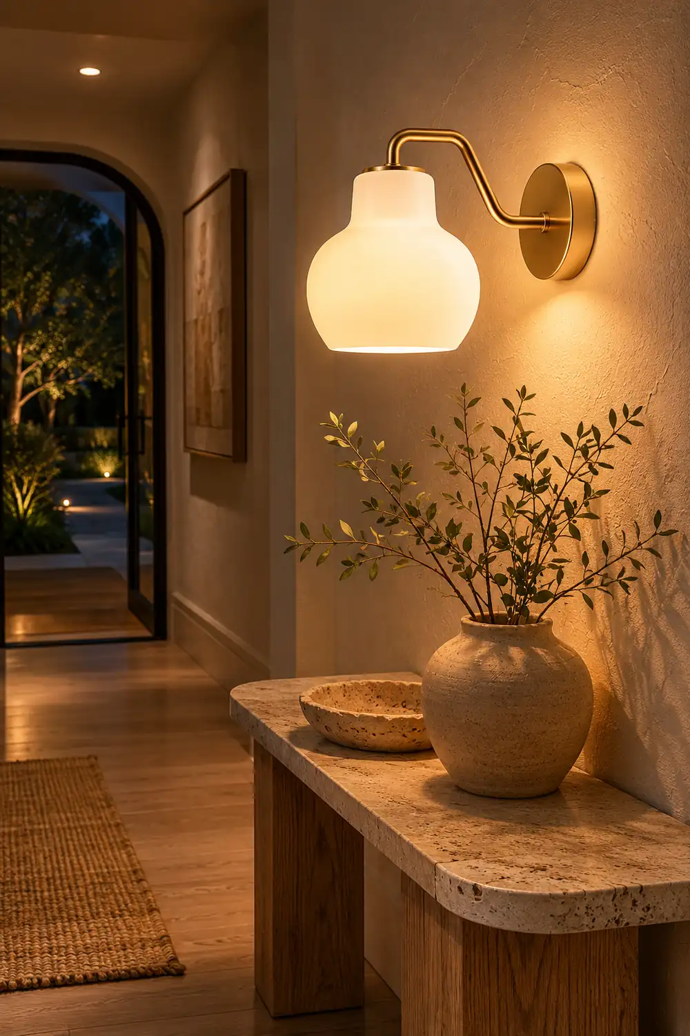 Lily Simple Dome Shape Vanity Wall Lamp, Metal/Glass - Lumpaz