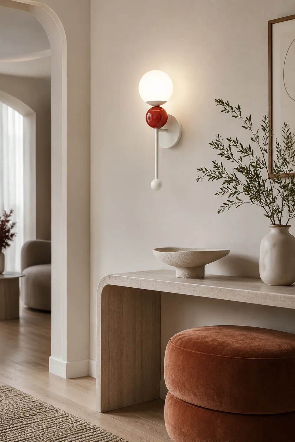 Hailie Modern LED Wall Lights/Ceiling Light Wood/Red Bedroom/Hallway/Living Room - Lumpaz