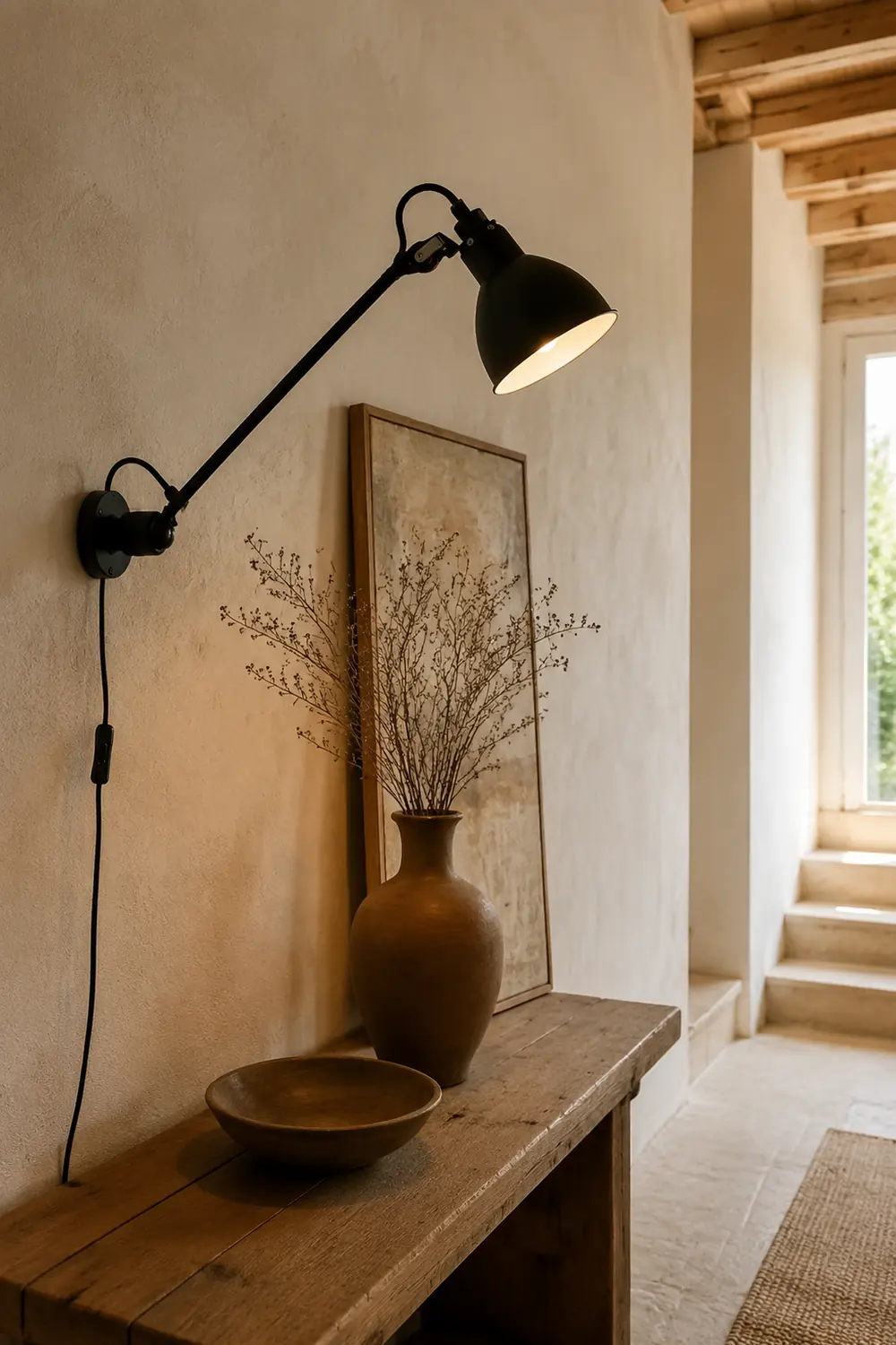 Brady Minimalist Adjustable Wall Lamp, Metal, Black, Living Room - Lumpaz