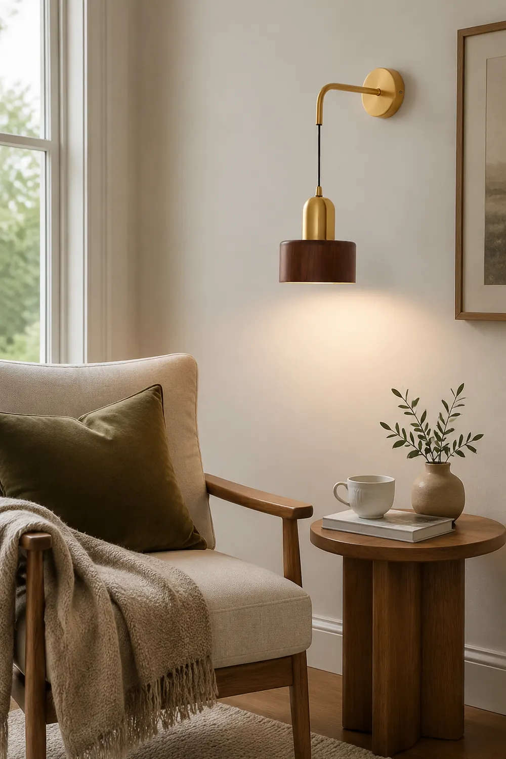 Ozawa Vintage Wooden Cylinder Wall Lamp - Lumpaz