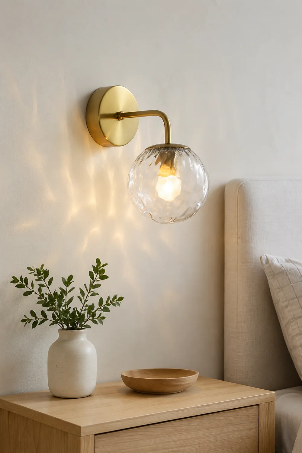 Valentina Vintage Clear Bubble Dresser Wall Lamp - Lumpaz