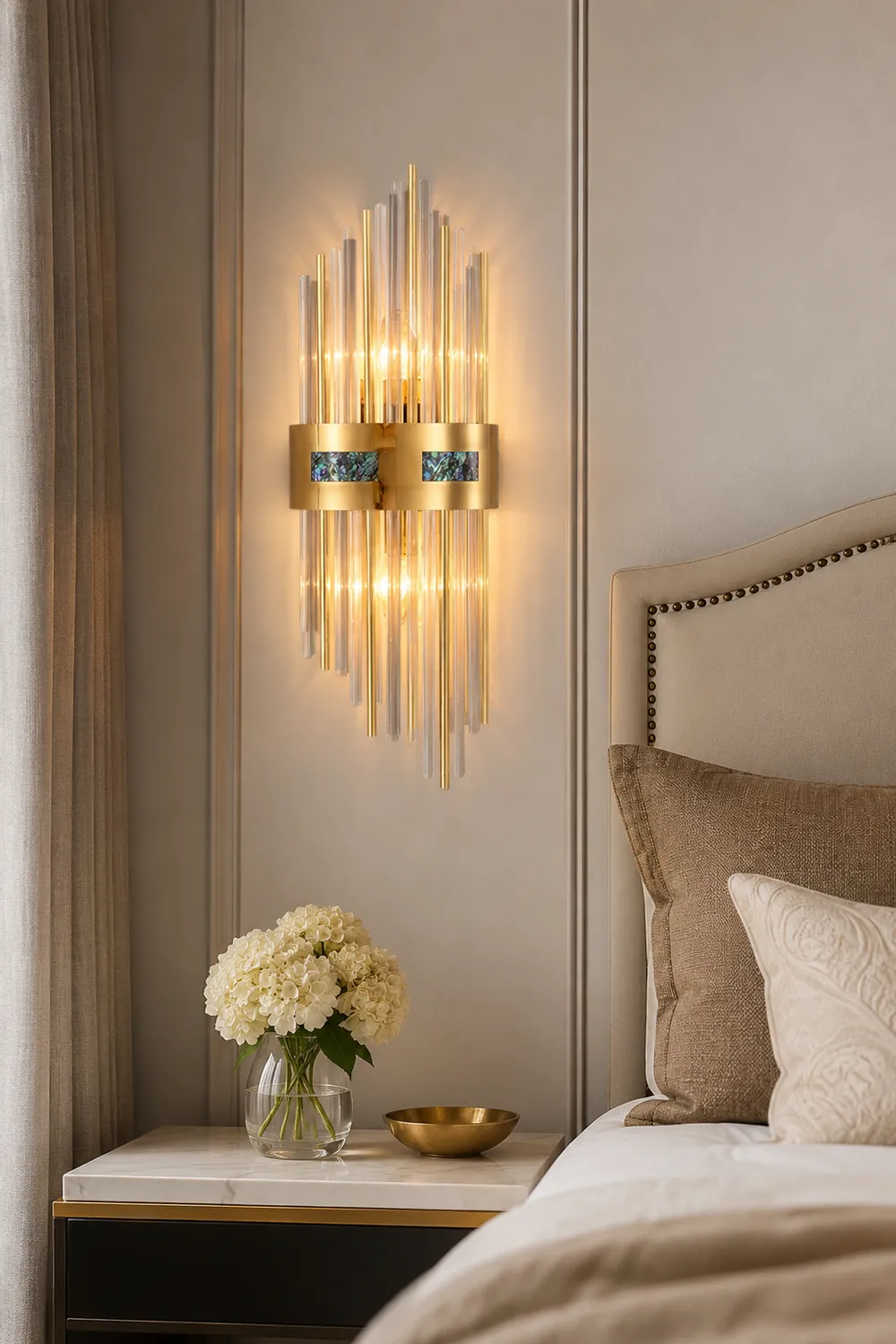 Crystal Wall Lamp Bedside Lamp, ∅18CM Bedroom/Living Room - Lumpaz