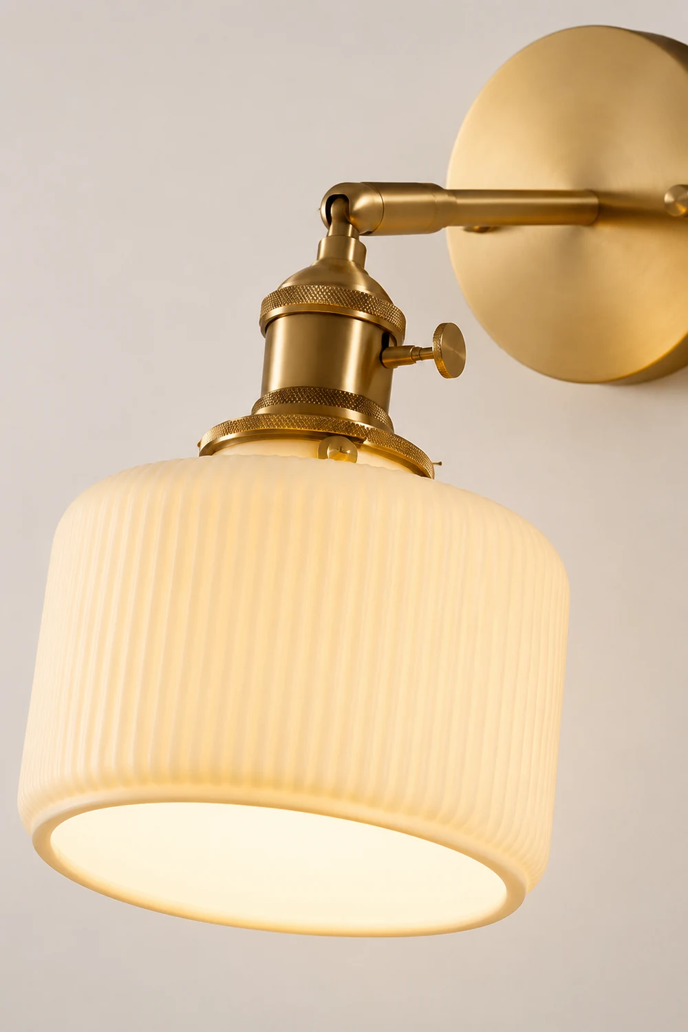 Lottie Vintage Column Ceramic Vanity Light, White, Bedroom - Lumpaz
