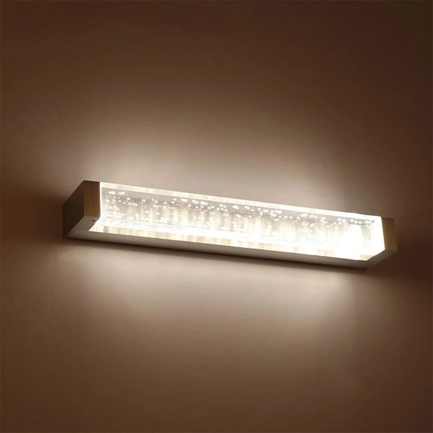 Leigh Transparent Rectangular Mirror Front Vanity LED Wall Lamp, Bathroom - Lumpaz