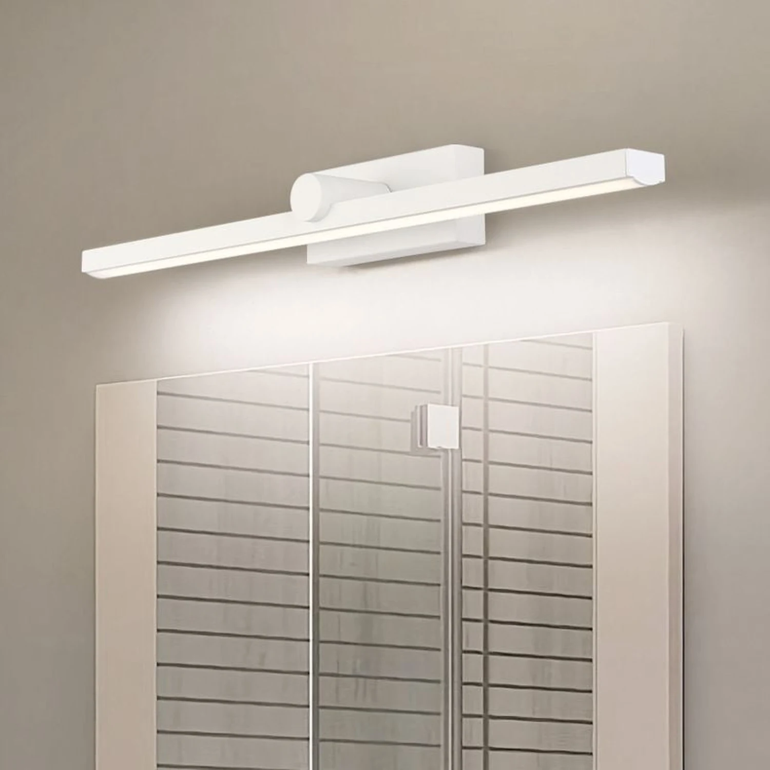 Edge Minimalist Linear Led Vanity Wall Lamp, White, Bathroom - Lumpaz