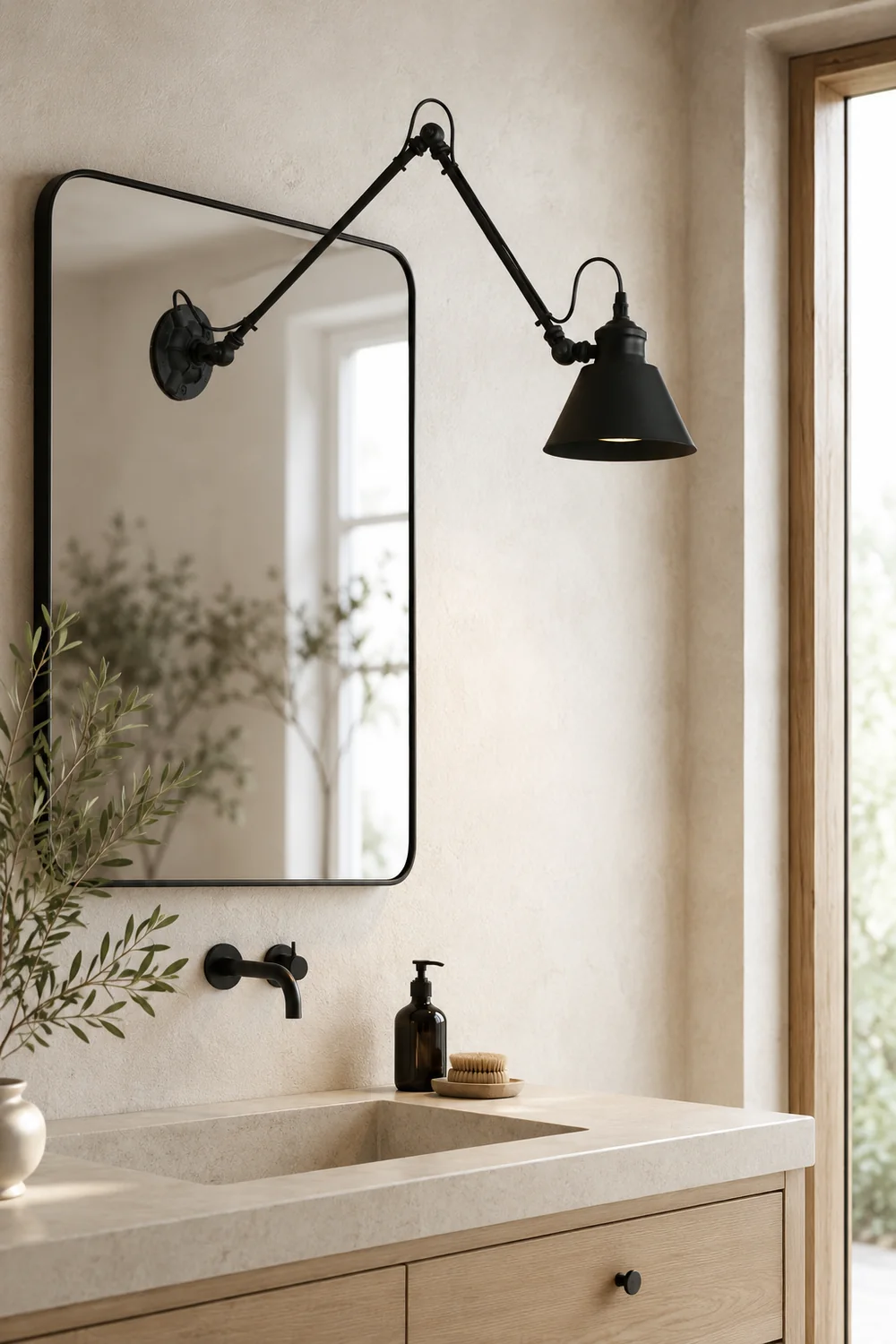 Brady Wall Lamp Conic Modern, Metal Adjustable, Black, Living Room - Lumpaz