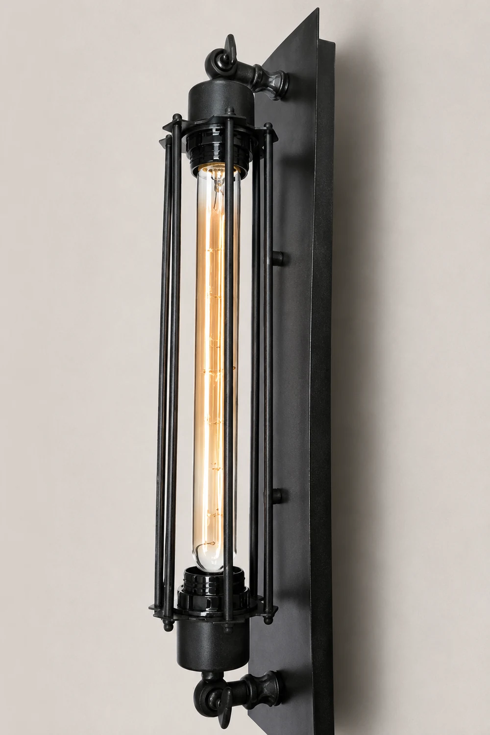 Alessio Vintage Cylinder Metal Wall Lamp,  Black/Red/Silver/Gold - Lumpaz