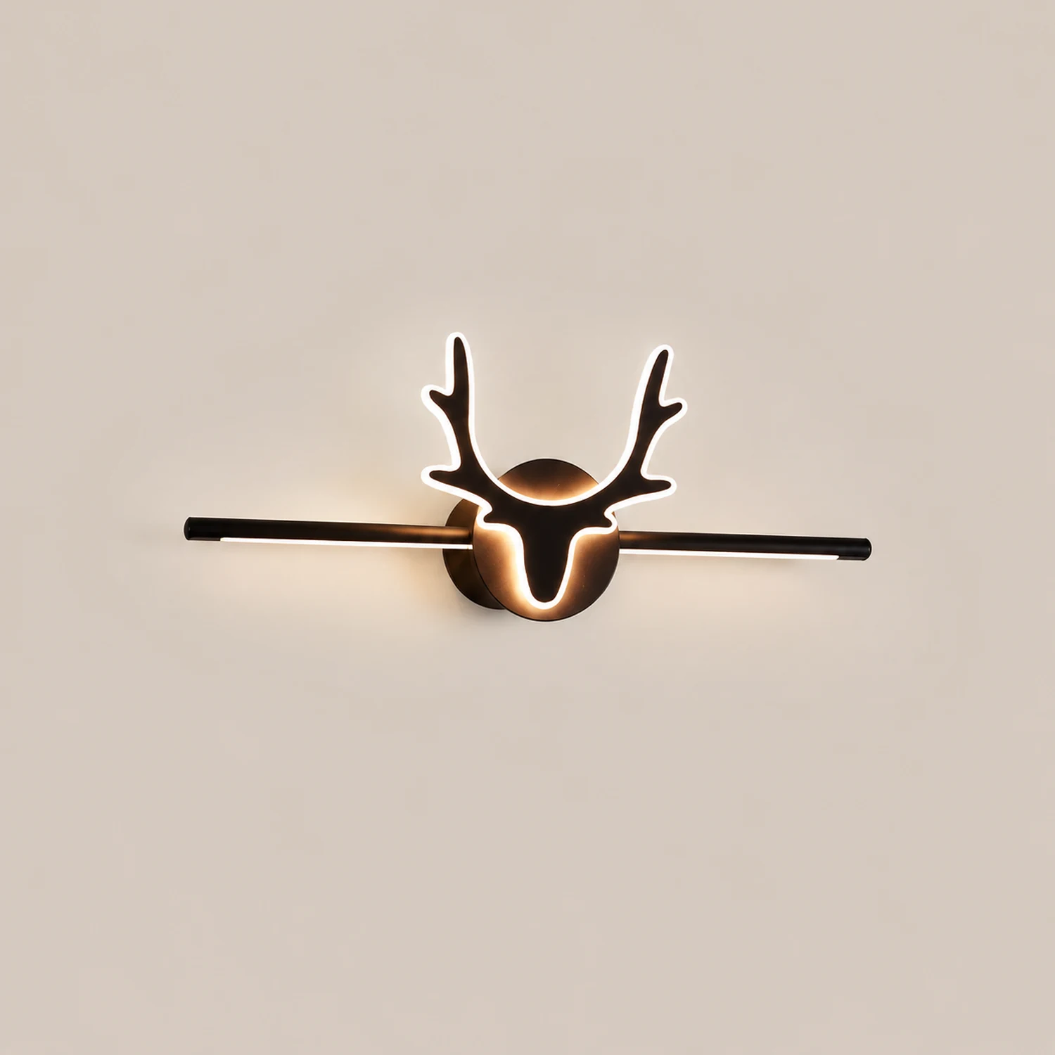 Edge Vintage Antlers Mirror Front Vanity Metal LED Wall Lamp - Lumpaz