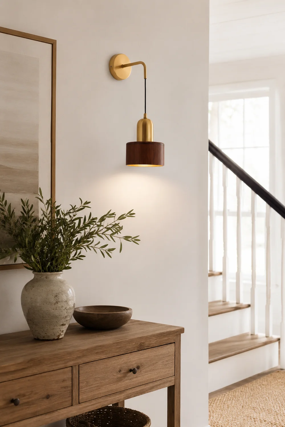 Ozawa Vintage Wooden Cylinder Wall Lamp - Lumpaz