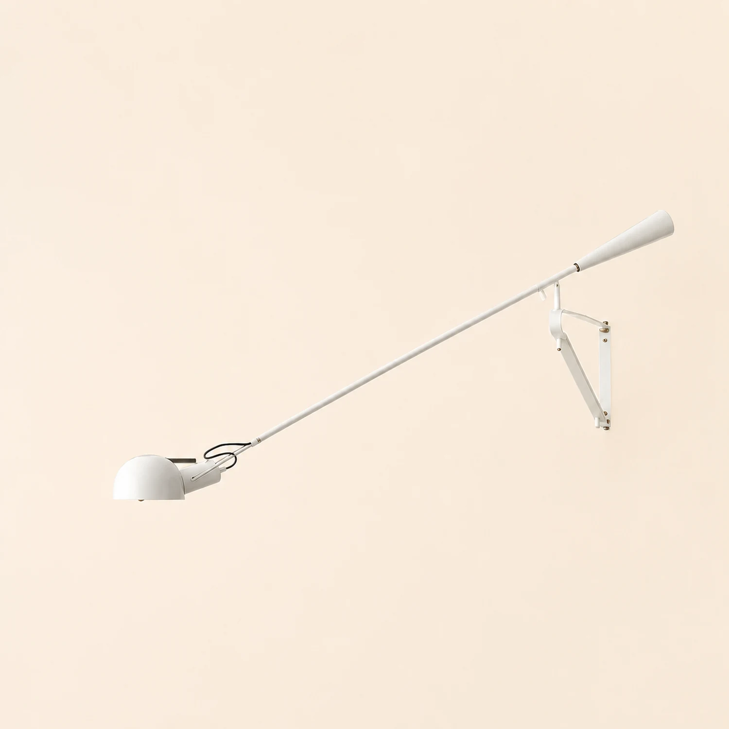 Brady Long Swing Adjustable Arm Wall Lamp Metal Black/White Bedroom - Lumpaz