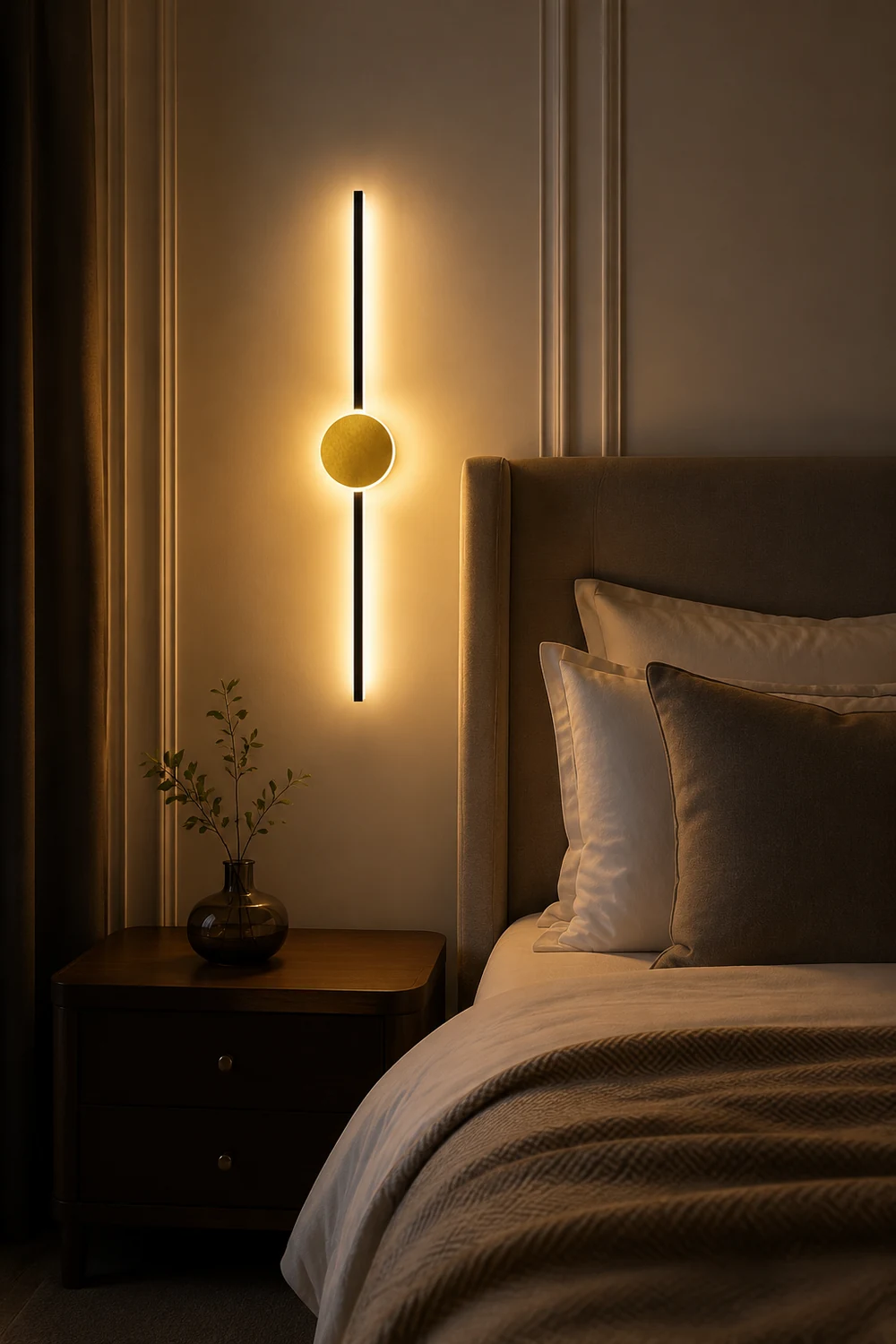 Emyr Modern Simple Circular Line Gold Acrylic Wall Lamp - Lumpaz
