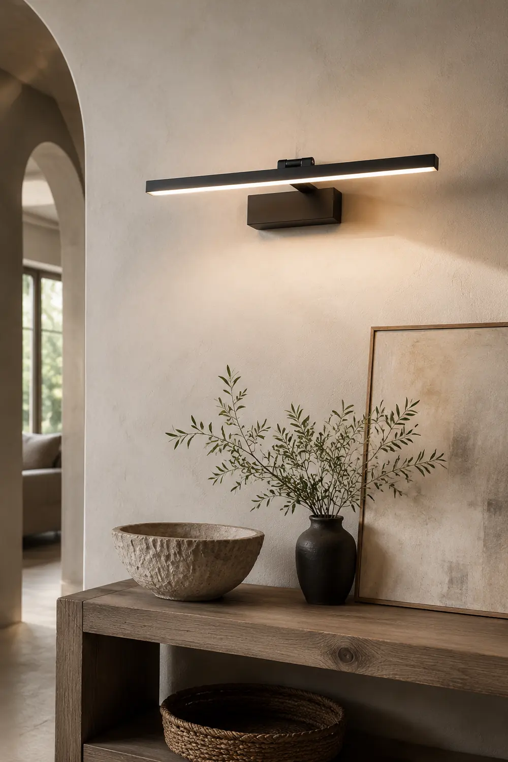 Leigh Modern Bar Metal Wall Lamp, Black&White - Lumpaz