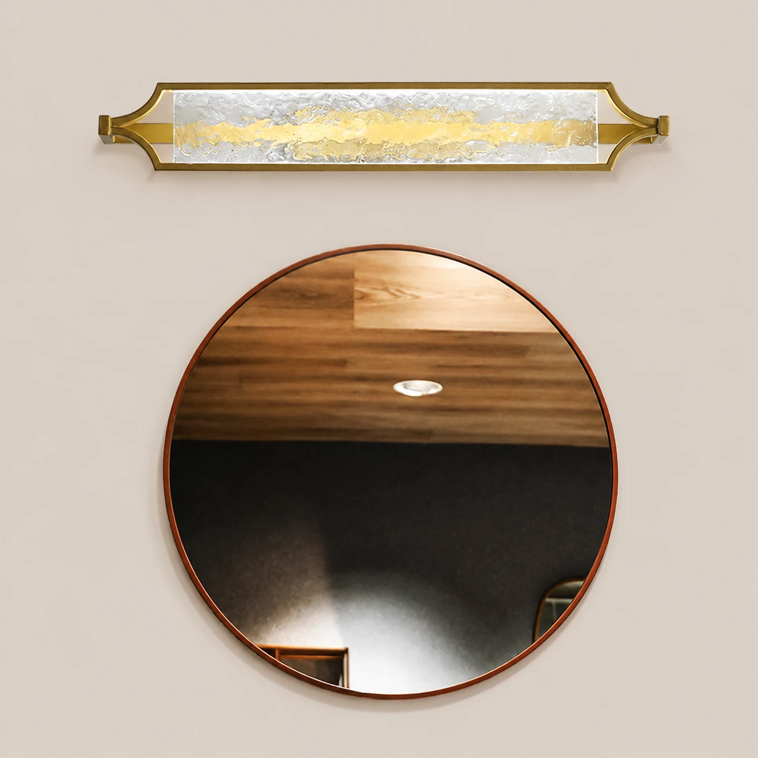 Leigh Wall Lamp Modern LED Mirror Front Vanity, White/Gold, Dining Room - Lumpaz