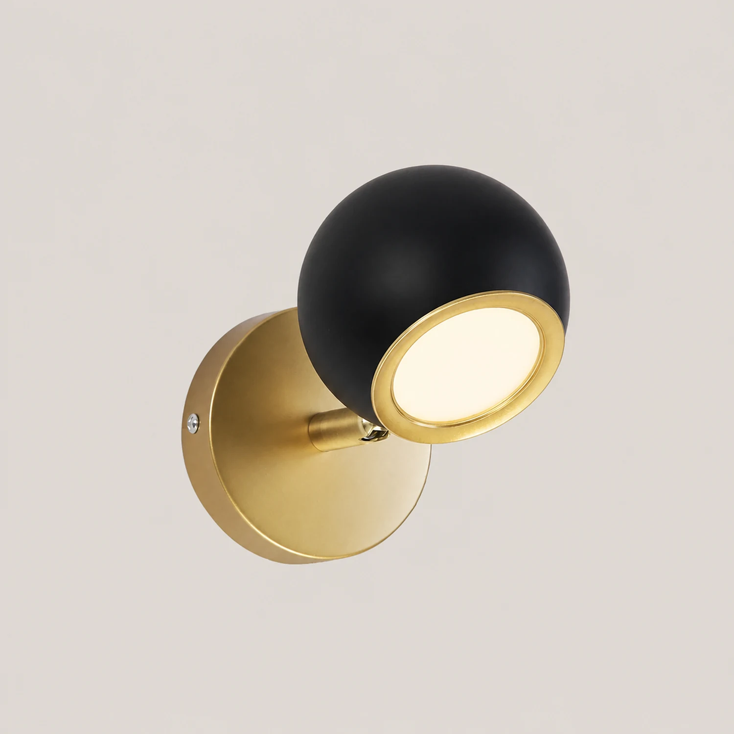 Leigh Modern Globe Metal&Acrylic Wall Lamps, Black/White - Lumpaz