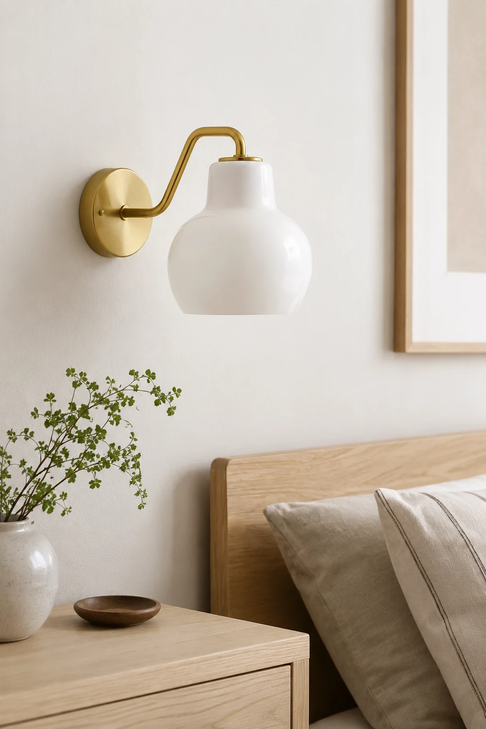 Hailie Vintage Dome LED Metal/Glass Wall Lamp For Mirror, White - Lumpaz