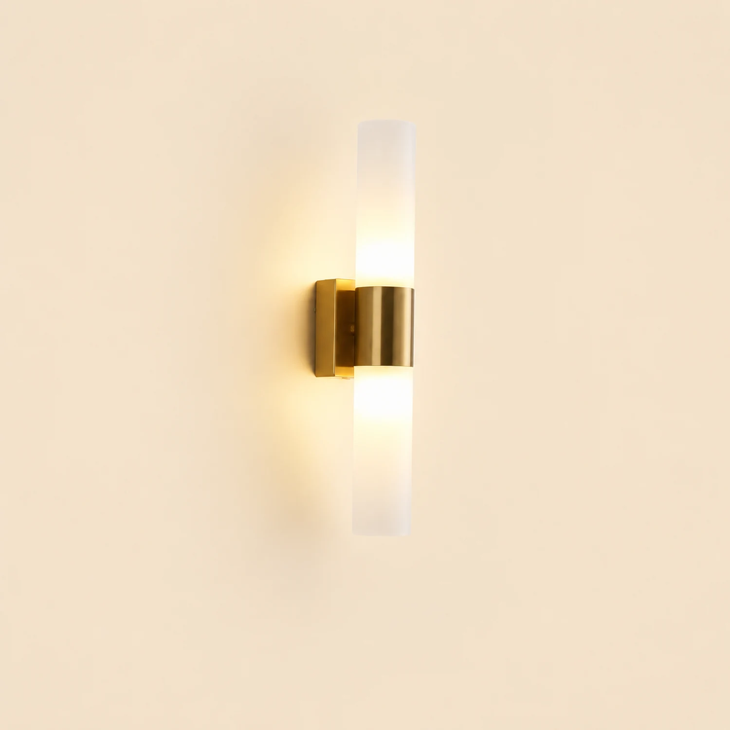Leigh Modern Double Headed Metal Glass Vanity Wall Lamp,  Black/Gold - Lumpaz