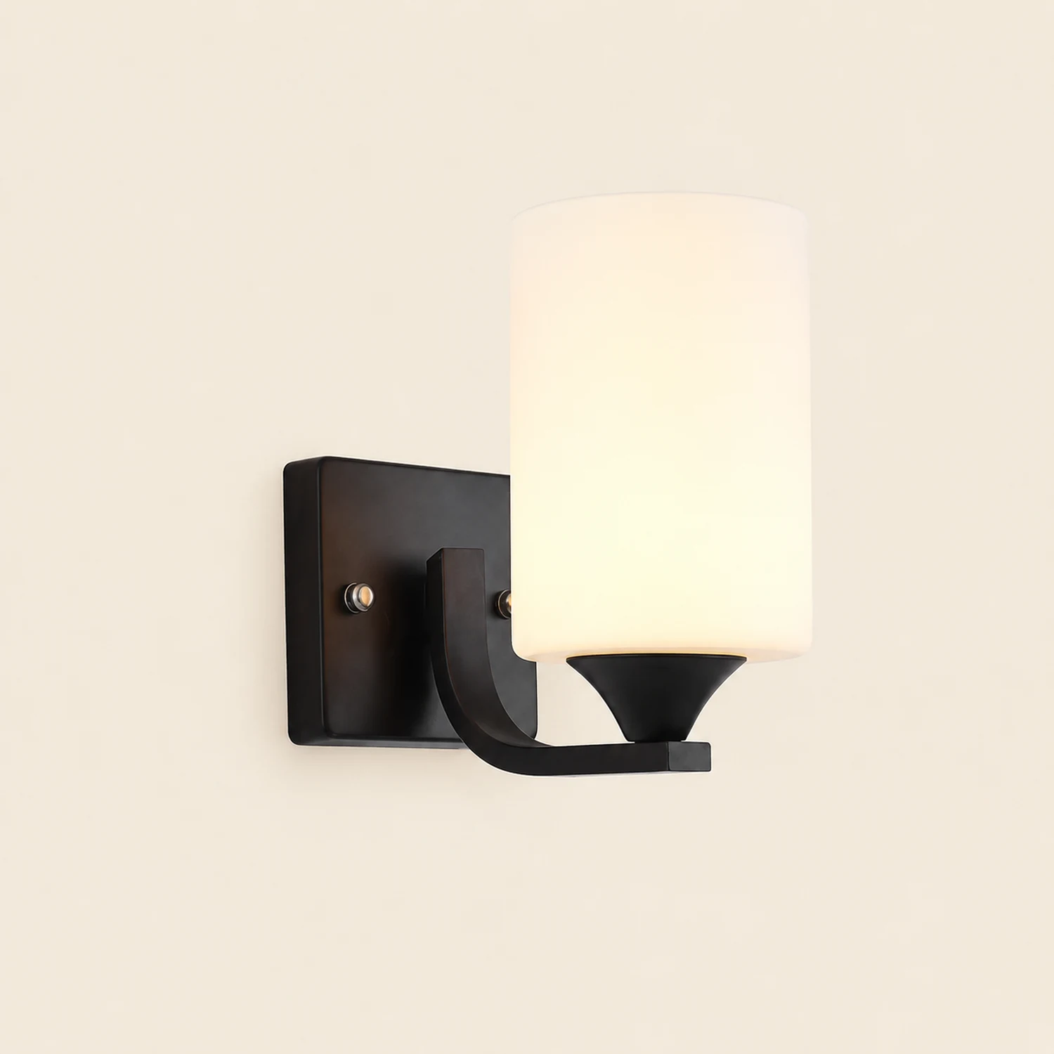 Eryn Modern Cylinder Metal Vanity Wall Lamp, Black/Chrome - Lumpaz