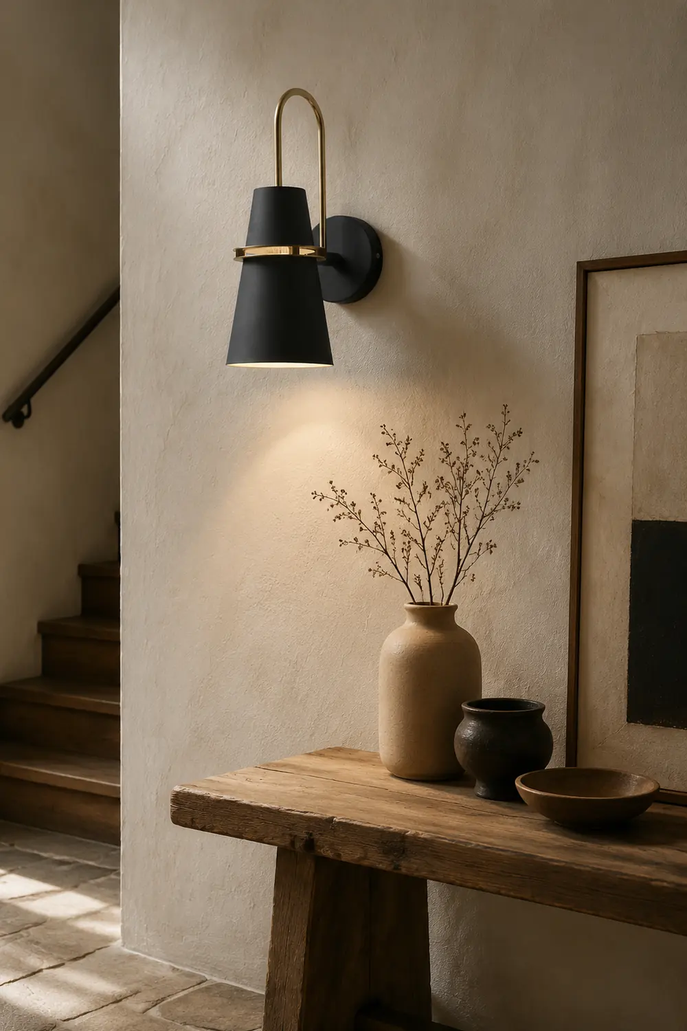 Morandi Modern Cone Metal Wall Lamp, Black/White/Blue - Lumpaz