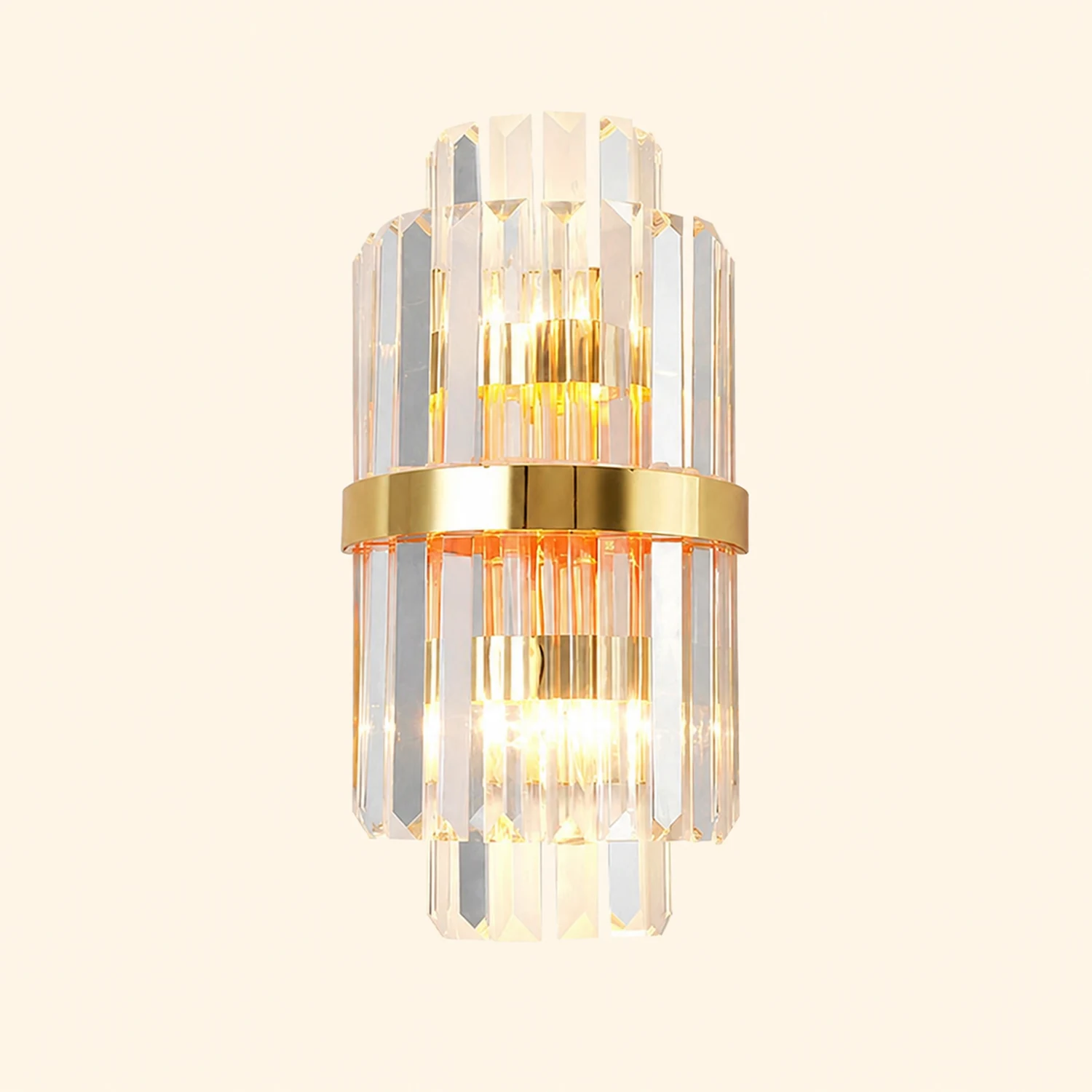 Kristy Luxury Gold Crystal Bedroom Bedside Wall Lamp - Lumpaz