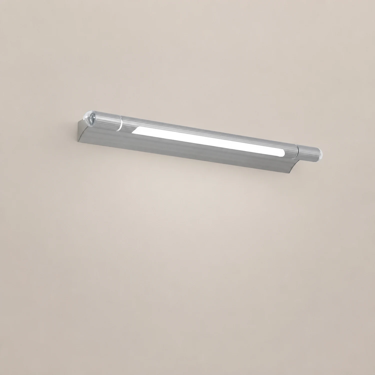 Edge Minimalist Linear Led Vanity Wall Lamp, Silver, Bathroom - Lumpaz