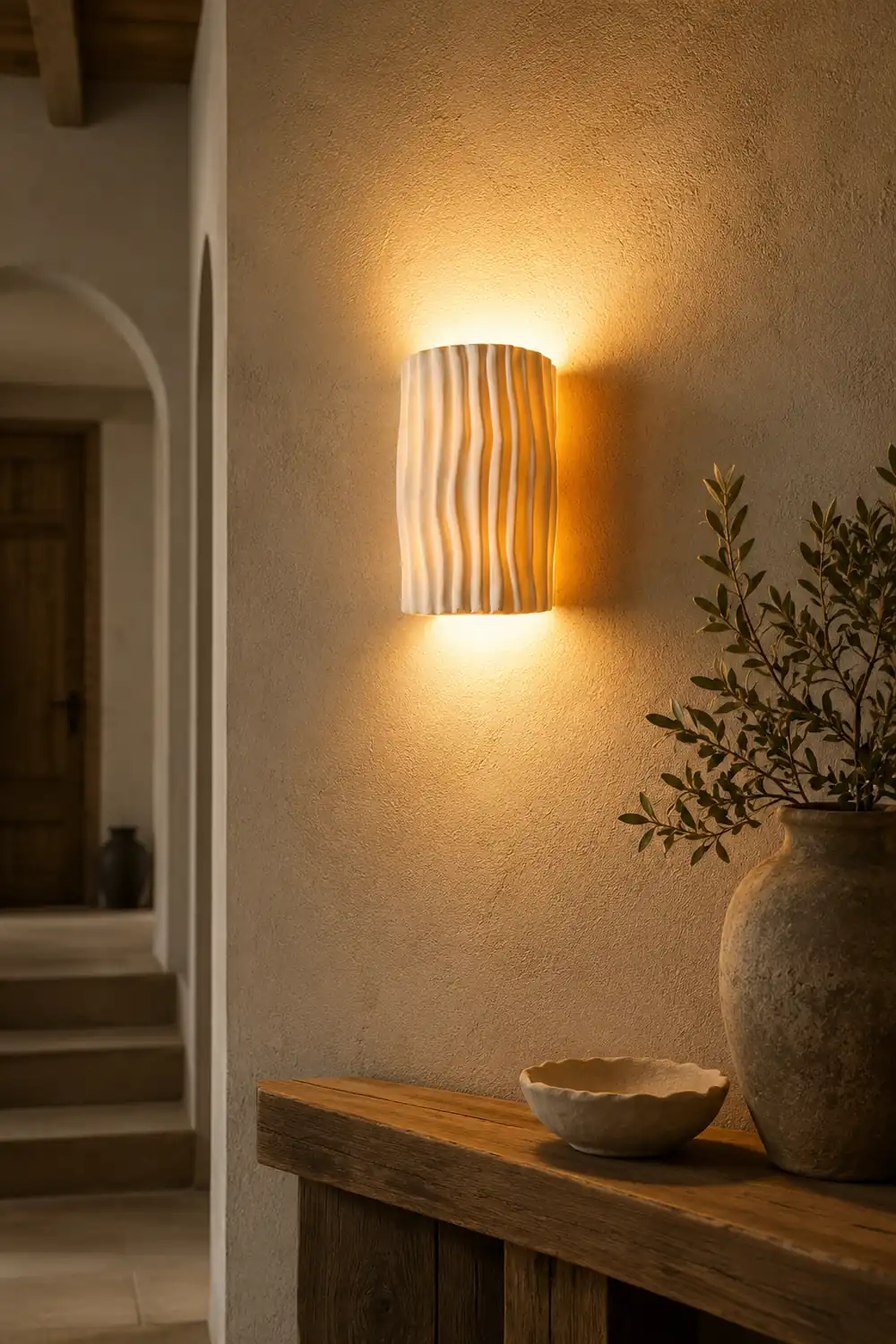 Morandi Retro LED Wall Lamps White/Gray/Orange/Green Resin Bedroom - Lumpaz