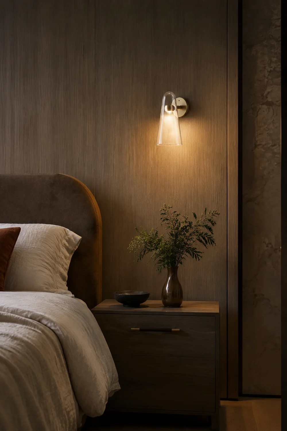 Blair Nordic Modern Wall Lamp, Glass/Metal, Living Room - Lumpaz