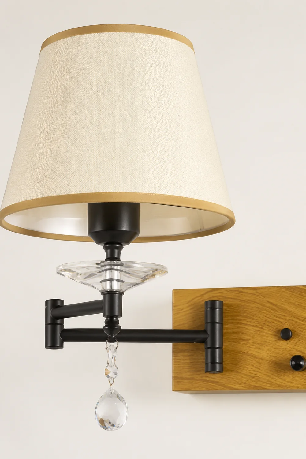 Carins Wall Lamp Dual Lamp Head Adjustable Fabric, 3-Color, Bedroom - Lumpaz