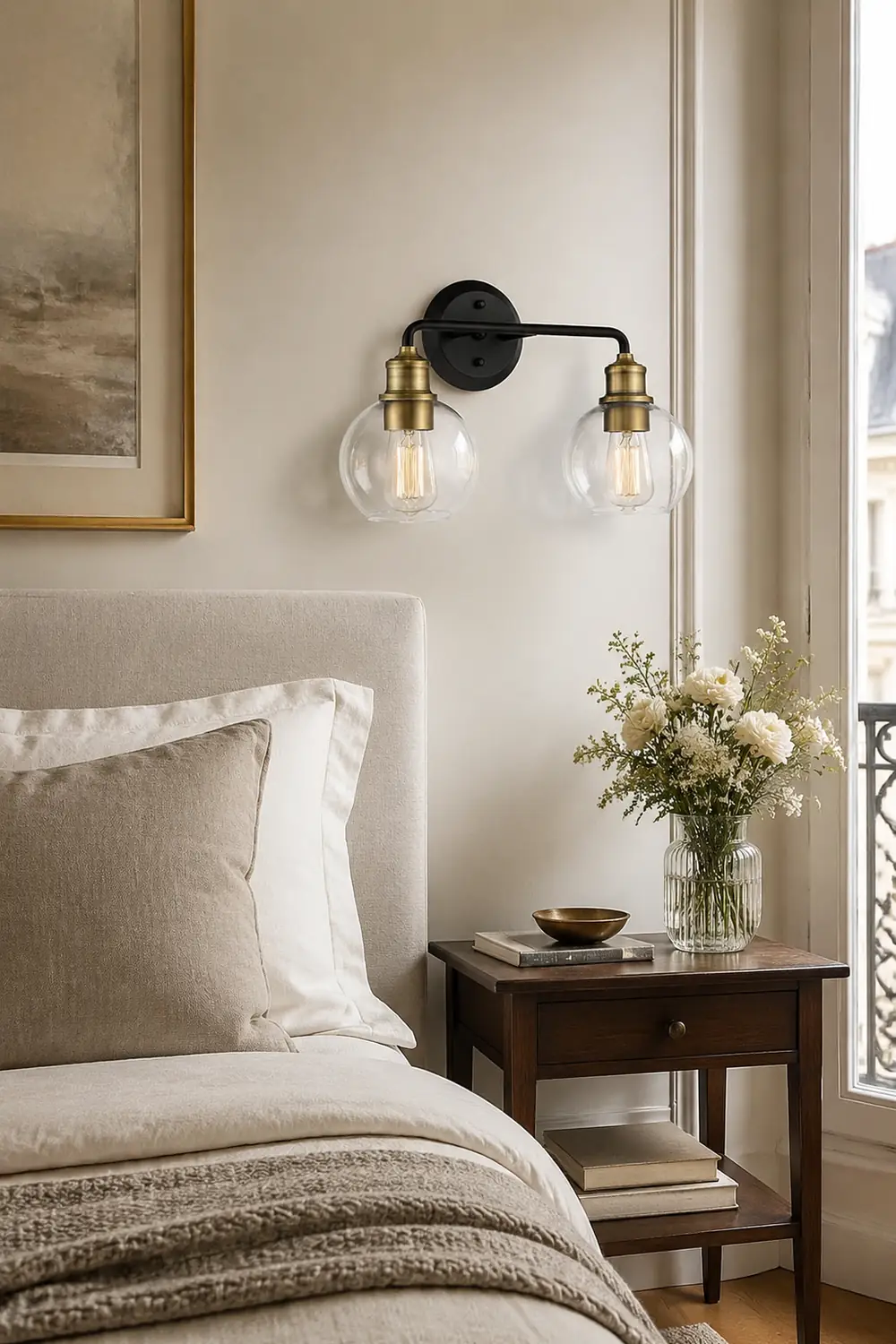 Alessio Minimalist Globe Metal/Glass Wall Lamp, 2/3 Light - Lumpaz