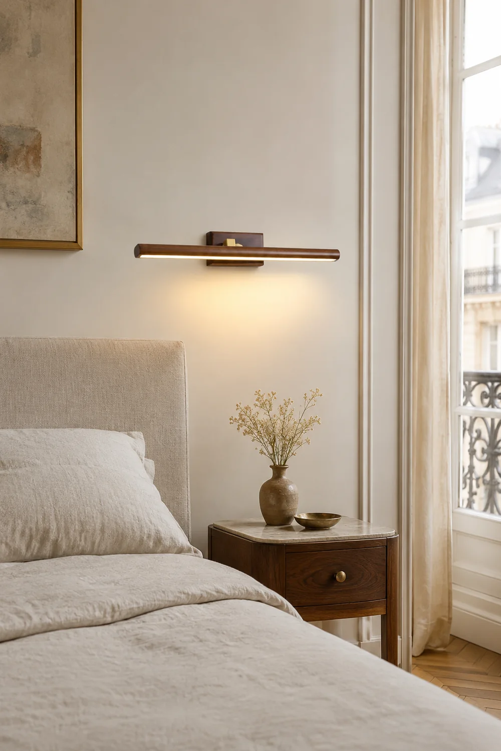Ozawa Vanity Rotatable Mirror Front Vanity Wall Lamp, Wood - Lumpaz