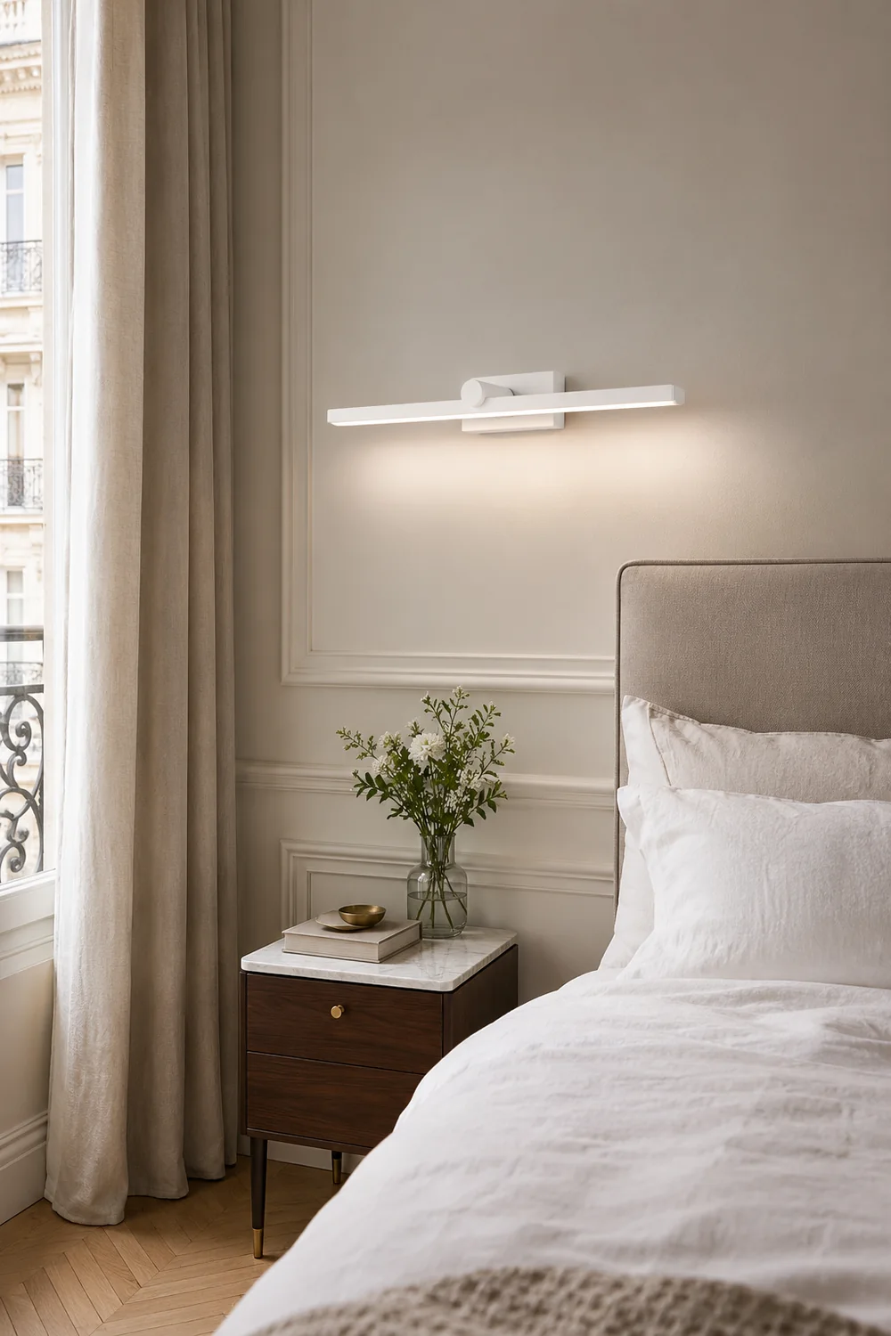 Edge Minimalist Linear Led Vanity Wall Lamp, White, Bathroom - Lumpaz