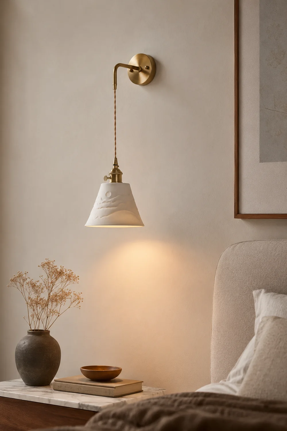 Lottie Modern Cone Wall Lamp, Metal/Ceramics - Lumpaz