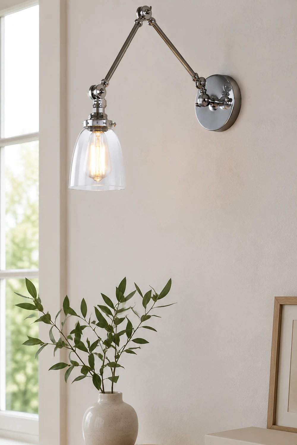 Alessio Wall Lamp Tapered, Modern, Glass/Metal Adjustable, 4 Color, Living Room - Lumpaz