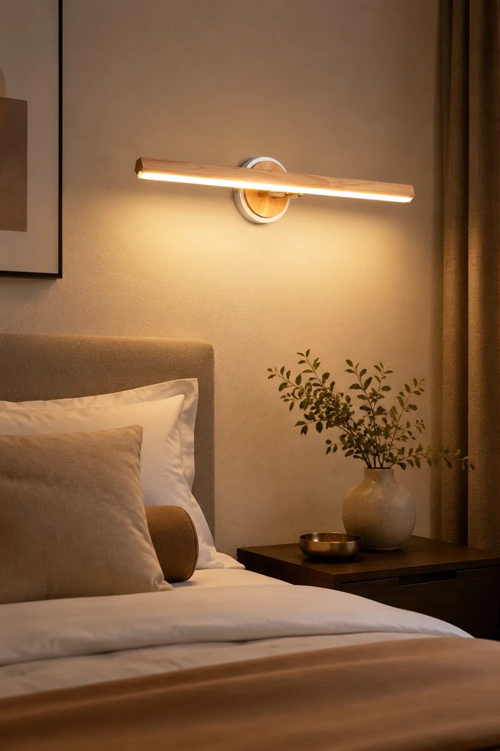 Ozawa Modern Linear Wooden Mirror Front Vanity Wall Lamp - Lumpaz