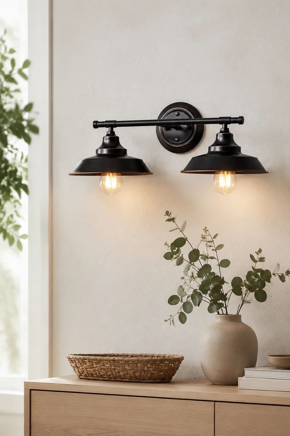 Alessio Retro Bowl-shaped Cast Metal Wall Lamp, Black - Lumpaz