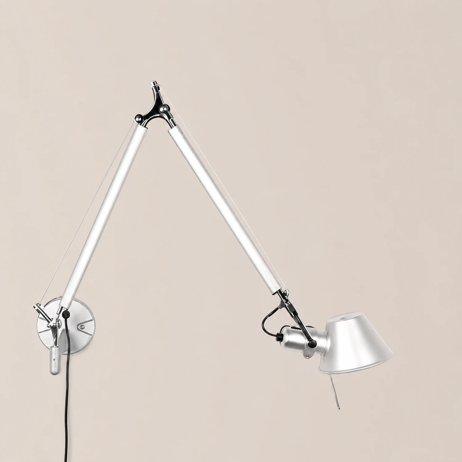 Brady Modern Simple Adjustable Wall Lamp, Black/Chrome, Bedroom - Lumpaz