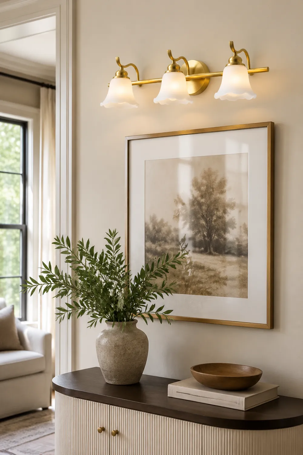 Félicie Vintage Flower Shaped Metal&Glass Lamp Wall, Gold - Lumpaz
