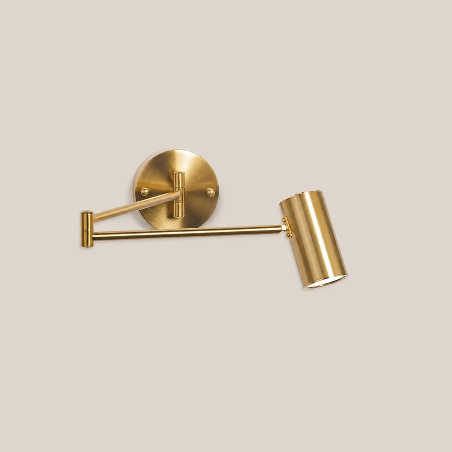 Freja Wall Lamp Cylindrical Adjustable Lamp Pole Metal Brass, Bedroom - Lumpaz