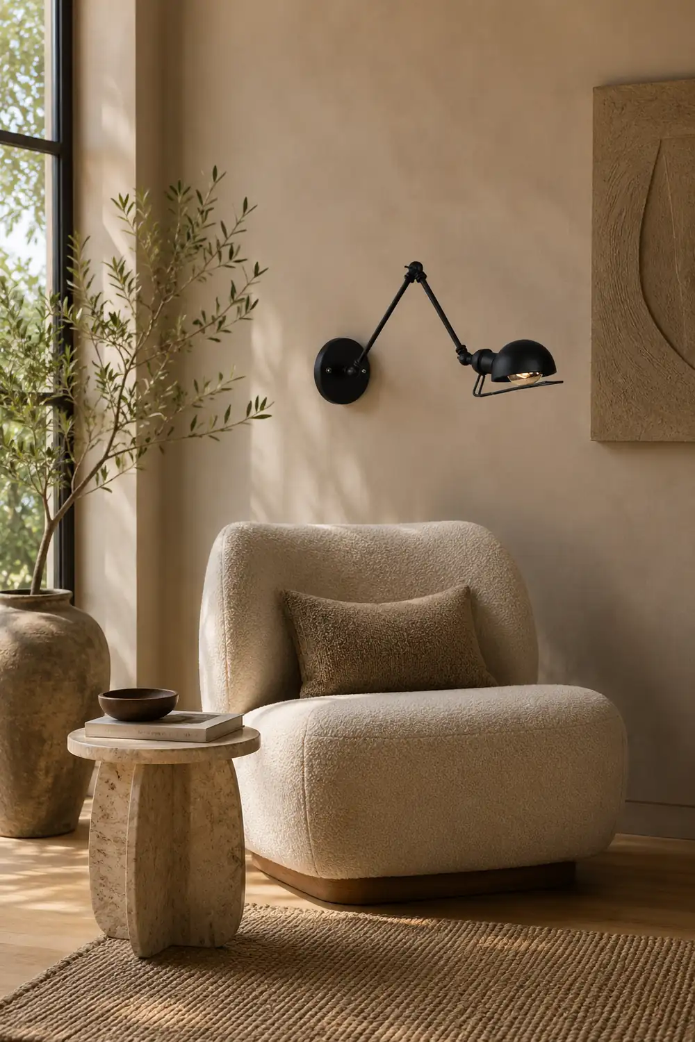 Brady Wall Lamp Dome Minimalist, Metal, Adjustable Black, Bedroom - Lumpaz